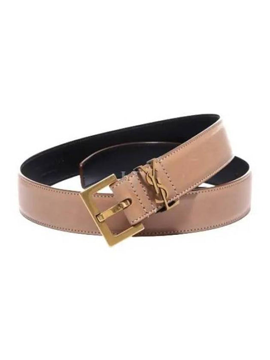 Luxury Saint Laurent Trending 2025 Monogram Logo Belt Beige