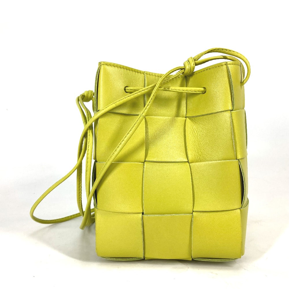 BOTTEGAVENETA Shoulder Bag 680218 Calf leather Light green Small Cassette Crossbody Bucket Bag Women