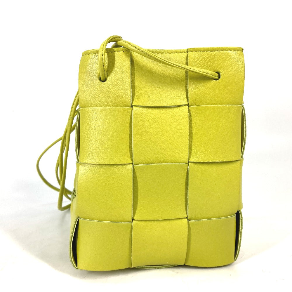 BOTTEGAVENETA Shoulder Bag 680218 Calf leather Light green Small Cassette Crossbody Bucket Bag Women
