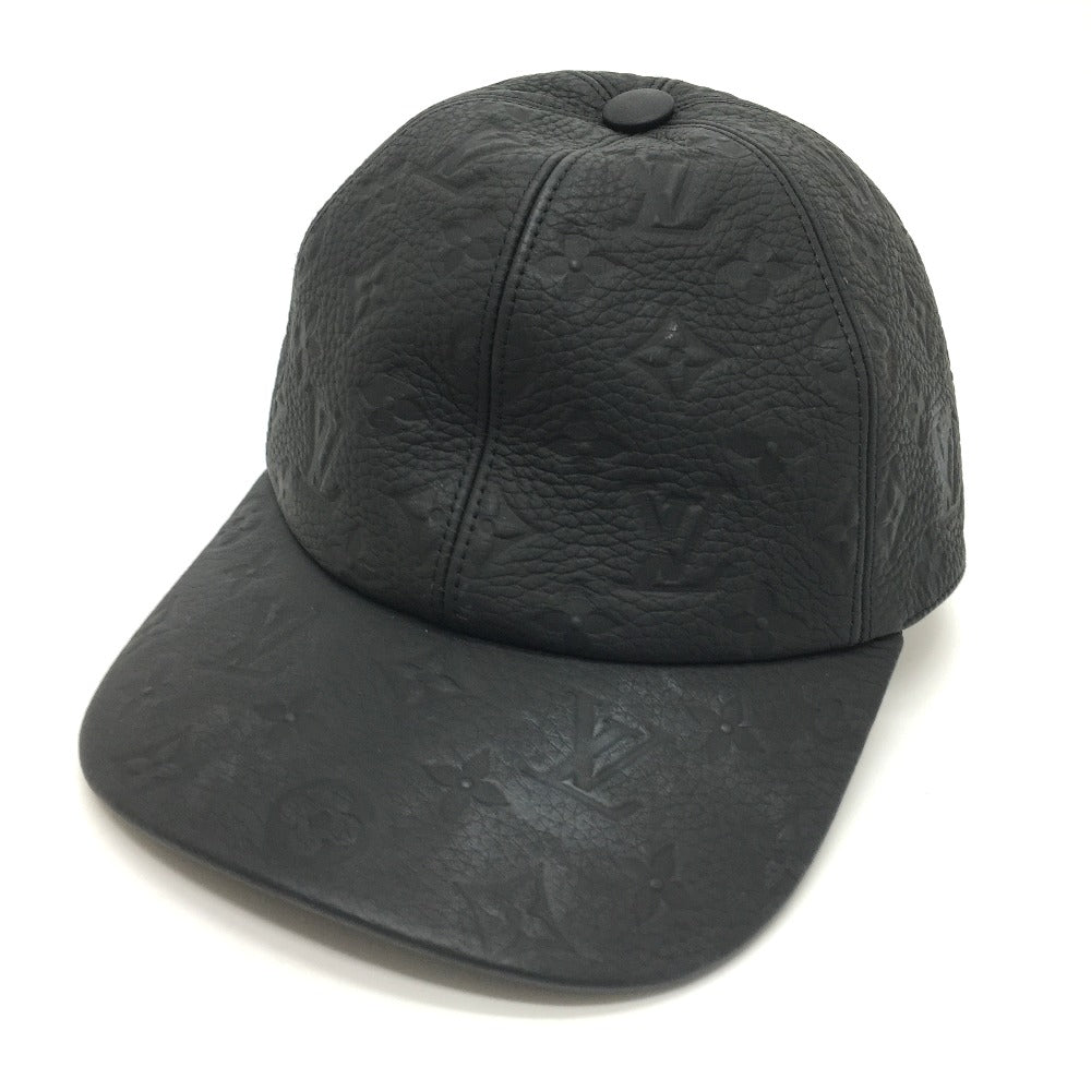 LOUIS VUITTON hat MP2605 Taurillon Clemence Leather black Monogram Newsboy cap 1.1 mens 58
