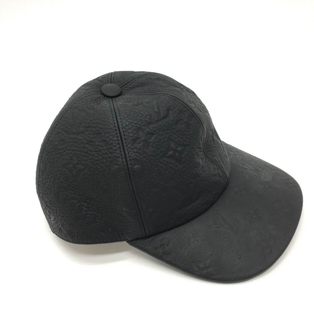 LOUIS VUITTON hat MP2605 Taurillon Clemence Leather black Monogram Newsboy cap 1.1 mens 58