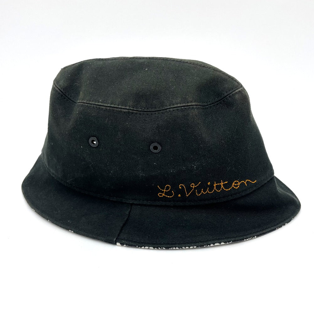 LOUIS VUITTON hat MP2947 cotton black Bonnet Distorted Damier mens 60