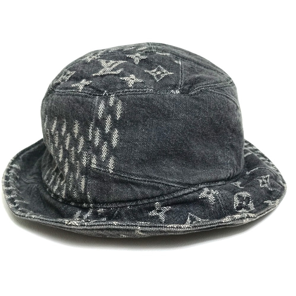 LOUIS VUITTON hat MP3244 cotton Black x white bonnet denim LV MADE Heart mens âM