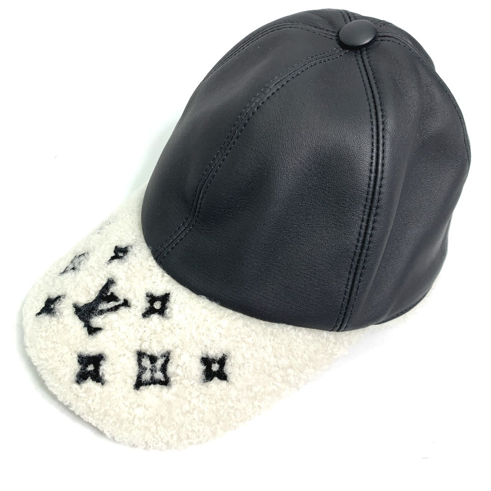 LOUIS VUITTON cap M00493 leather black cap sharing M