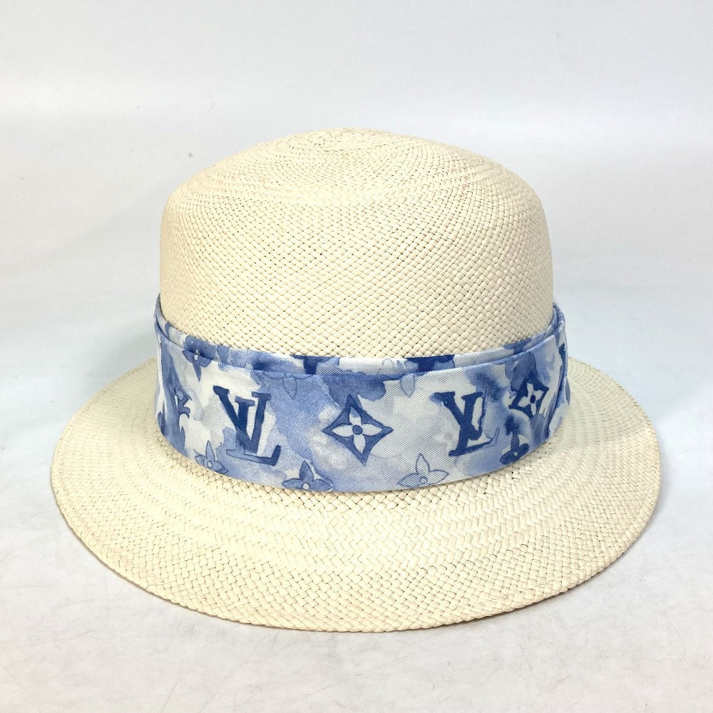 LOUIS VUITTON hat M76762 straw blue Monogram water color chapeau summer time Women 58