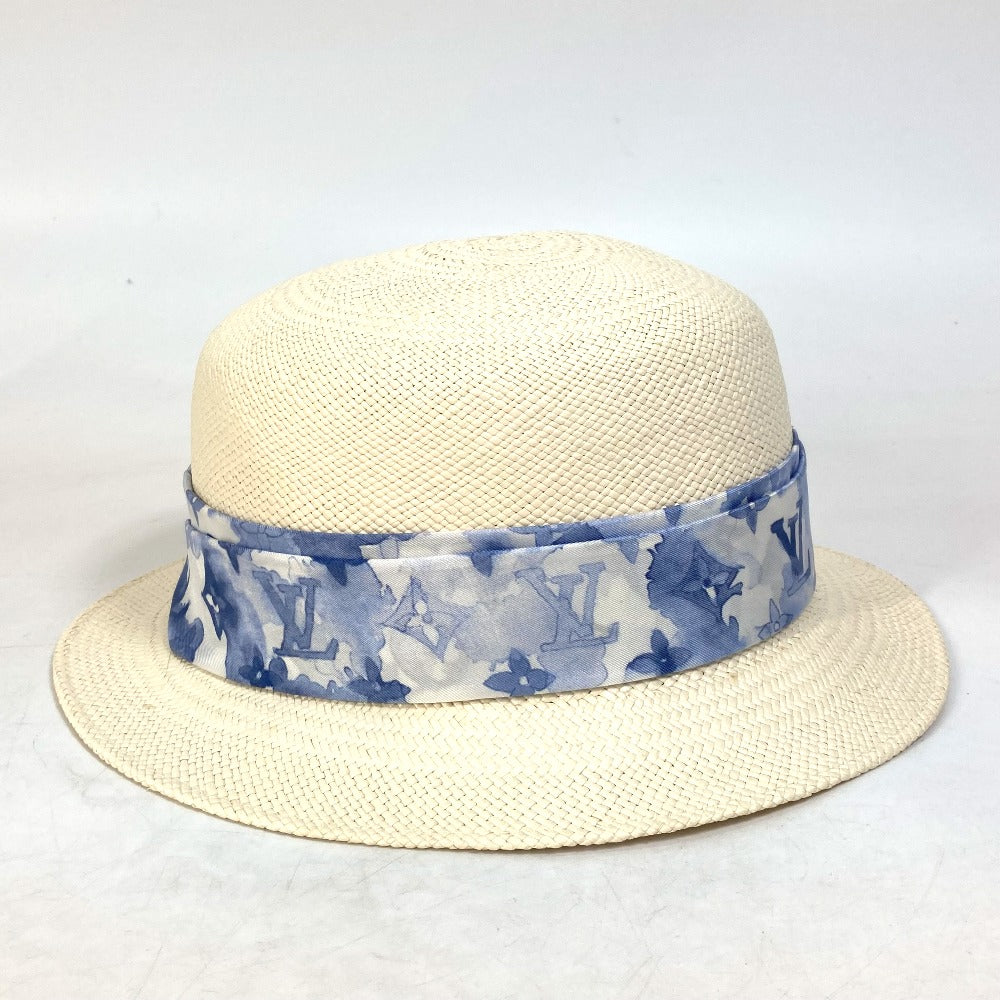 LOUIS VUITTON hat M76762 straw blue Monogram water color chapeau summer time Women 58