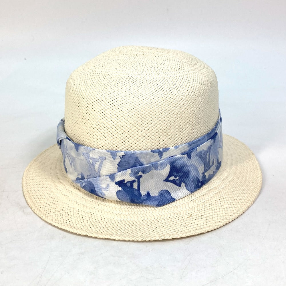LOUIS VUITTON hat M76762 straw blue Monogram water color chapeau summer time Women 58
