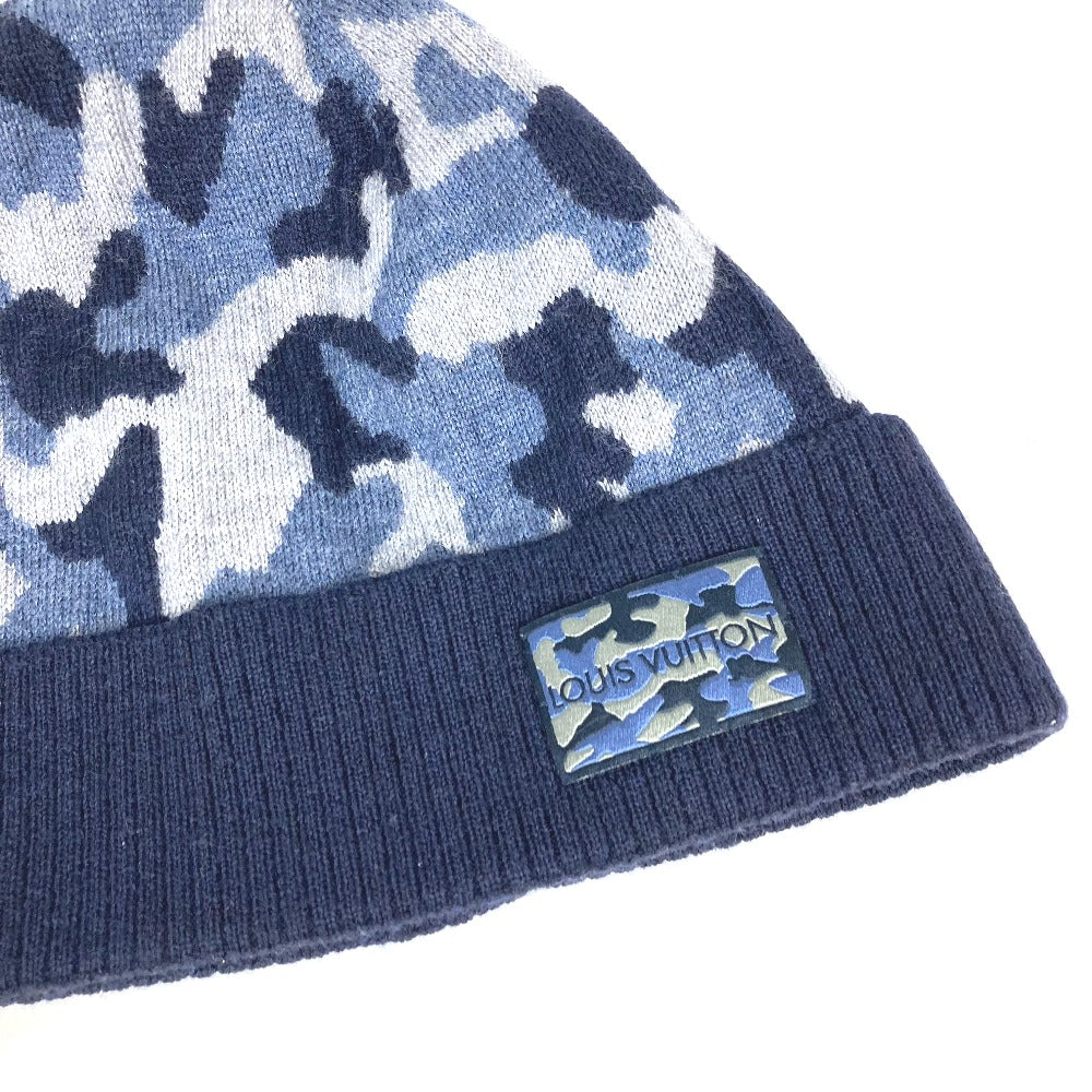 LOUIS VUITTON Knit hat M70725 wool blue beanie hat knit hat knit cap Camouflage camouflage mens