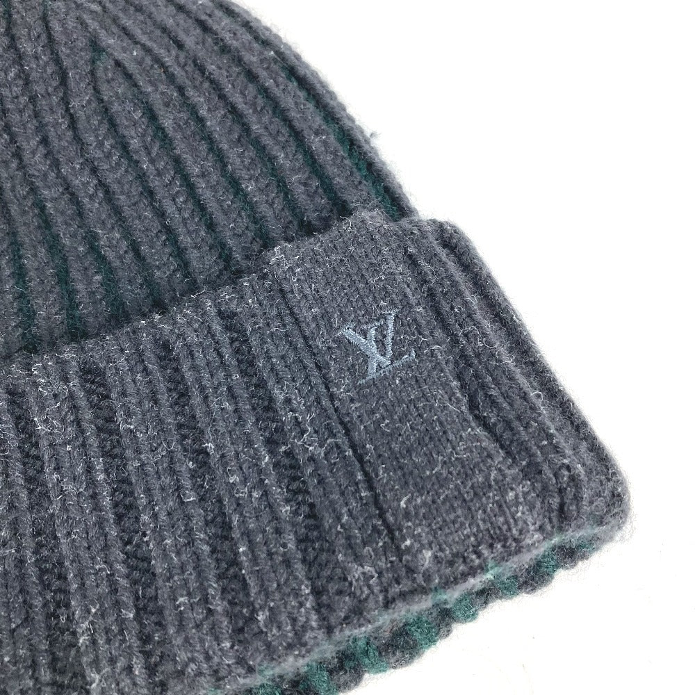 LOUIS VUITTON Knit hat wool gray beanie hat knit hat knit cap LV logo Women âl