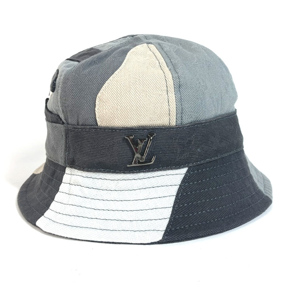 LOUIS VUITTON hat M7186L cotton gray LV Bucket Hat Portrait mens