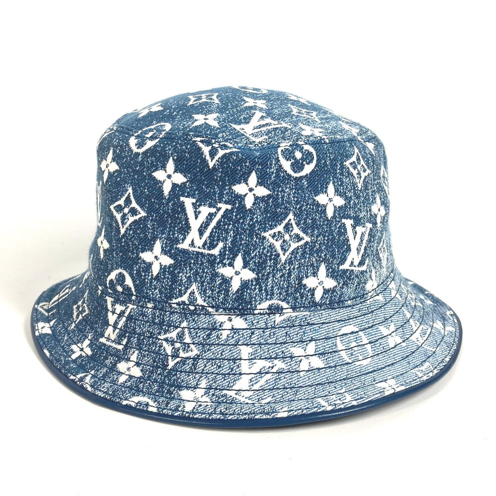 LOUIS VUITTON hat M77435 Polyamide, Cotton blue Monogram denim Bucket hat denim Women