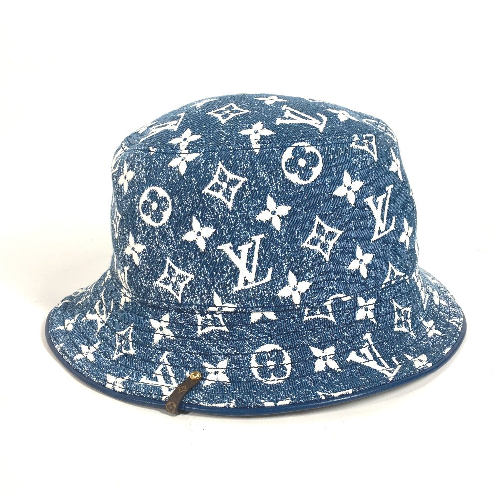 LOUIS VUITTON hat M77435 Polyamide, Cotton blue Monogram denim Bucket hat denim Women
