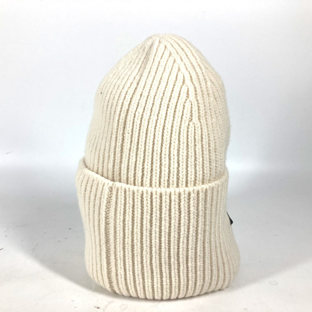 LOUIS VUITTON Knit hat M76707 wool white monogram emblem Bonnet LV Beanie Women