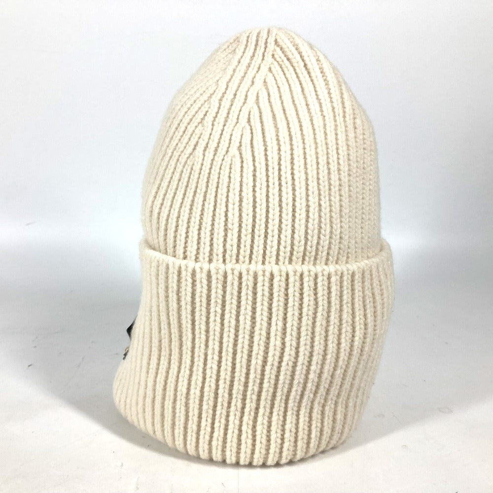 LOUIS VUITTON Knit hat M76707 wool white monogram emblem Bonnet LV Beanie Women