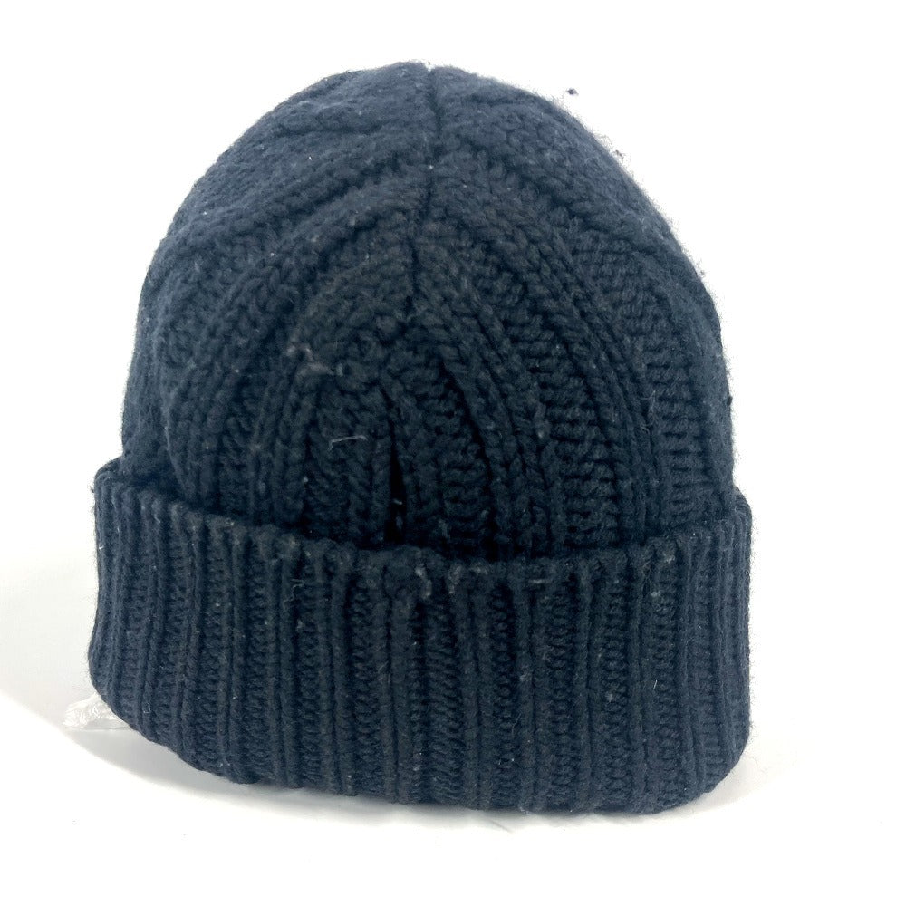 LOUIS VUITTON Knit hat M75377 wool black LV logo
