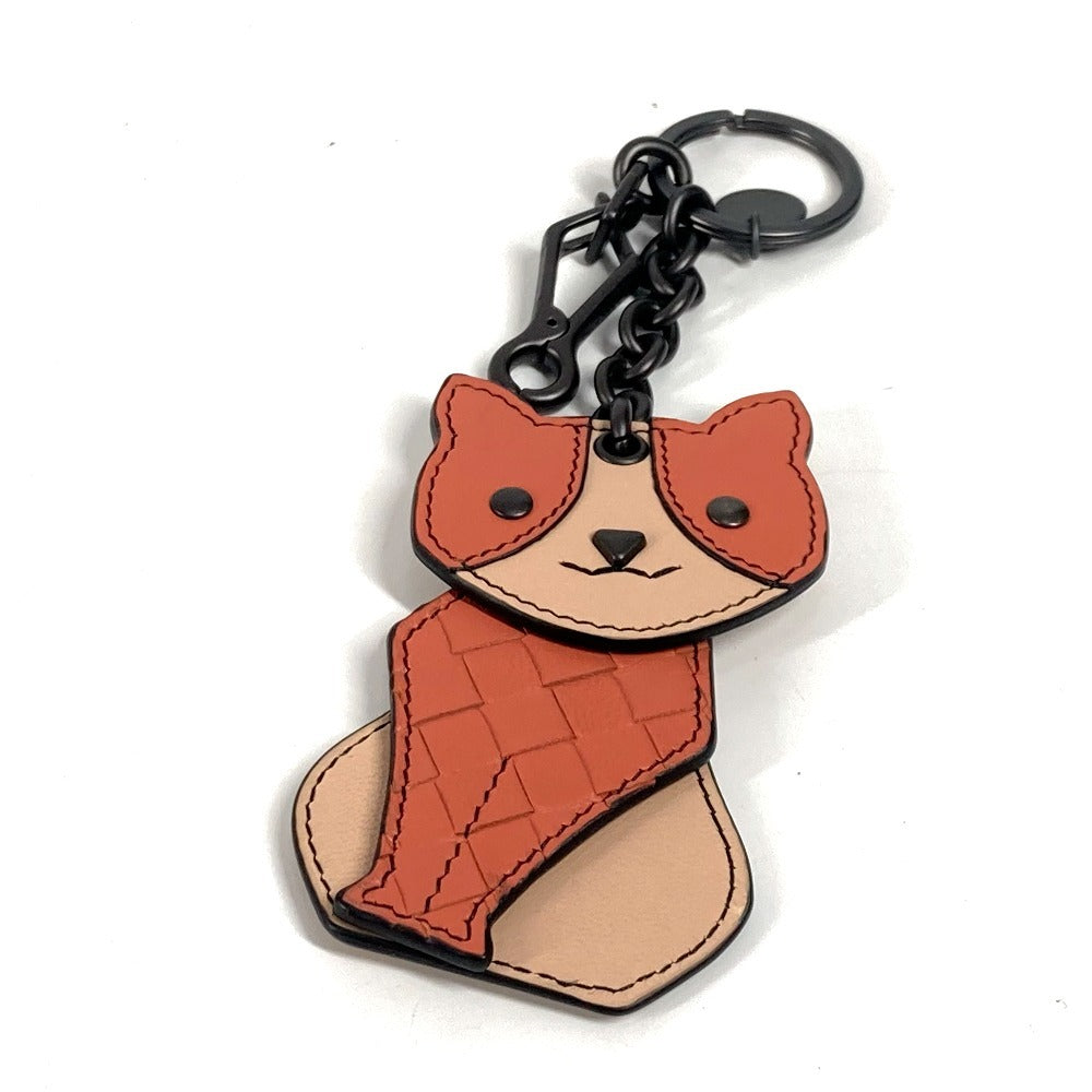 BOTTEGAVENETA key ring leather beige INTRECCIATO Cat cat animal
