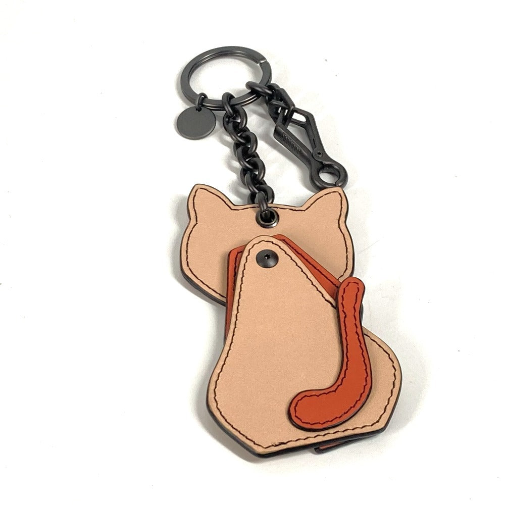 BOTTEGAVENETA key ring leather beige INTRECCIATO Cat cat animal