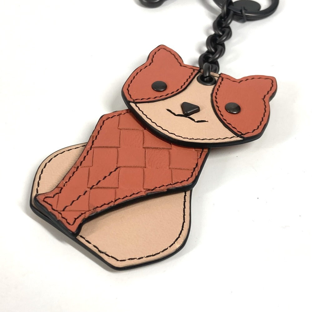 BOTTEGAVENETA key ring leather beige INTRECCIATO Cat cat animal