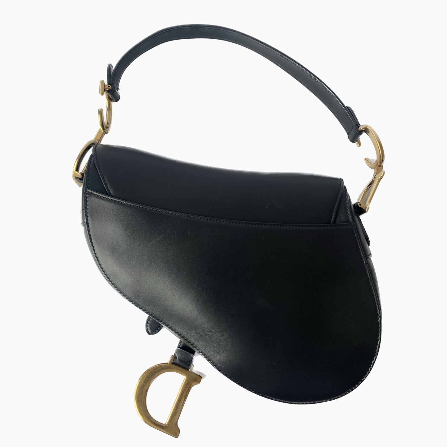 Dior Saddle Medium leather Black Smooth Leather