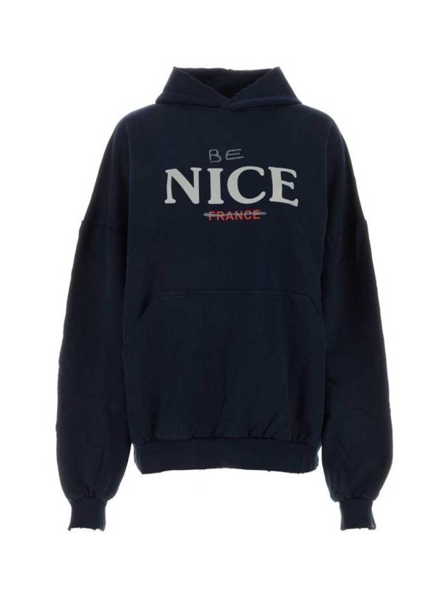Luxury Balenciaga Trending 2025 Be Nice Printed Hoodie Navy