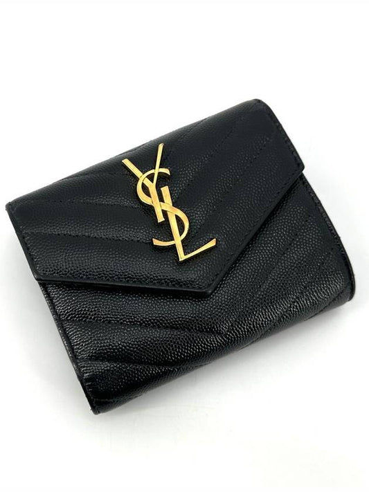 Luxury Saint Laurent Trending 2025 Monogram Envelope Gold Ring Wallet 403943