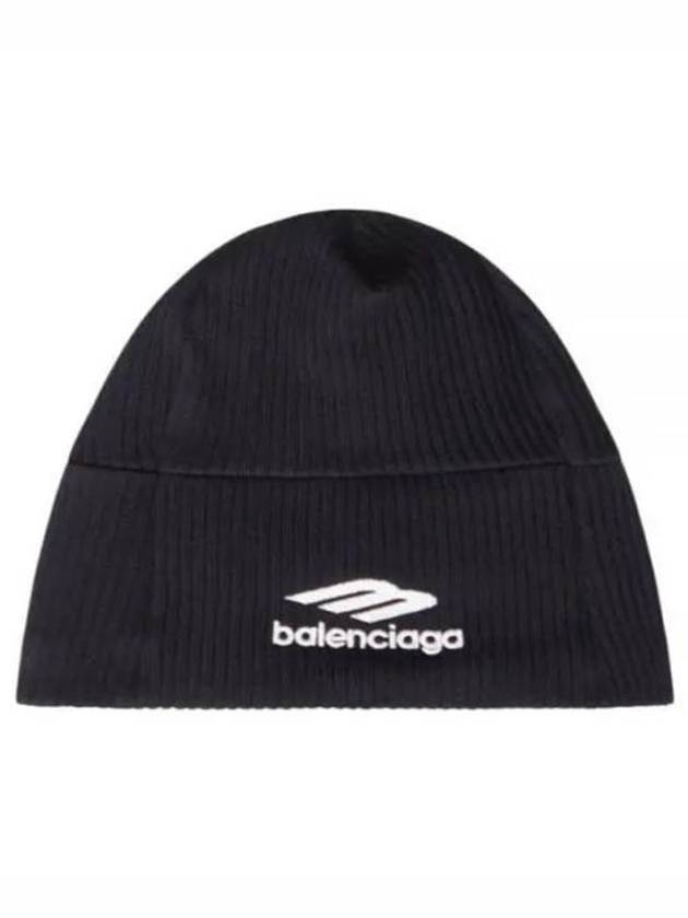 Luxury Balenciaga Trending 2025 Logo Beanie Black
