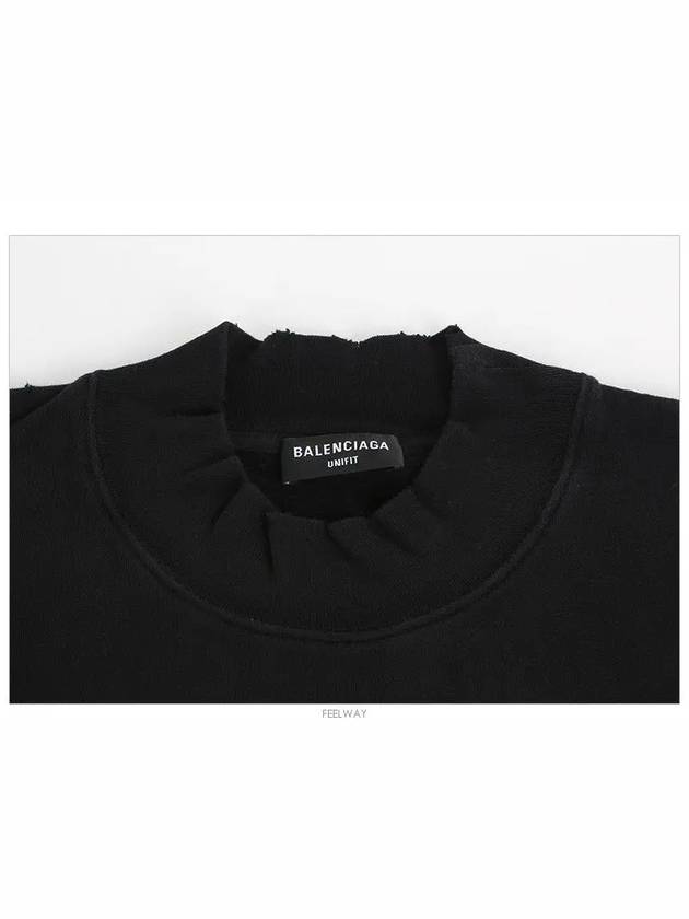 Luxury Balenciaga Trending 2025 WoMen's Free Embroidery Distressed Sweatshirt Black