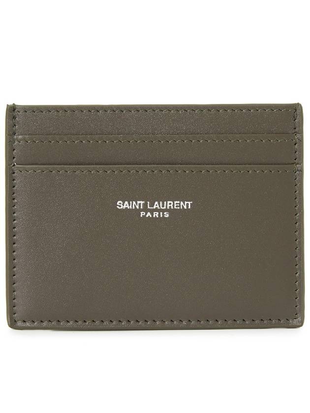 Luxury Saint Laurent Trending 2025 Paris Leather Card Holder Light Musk