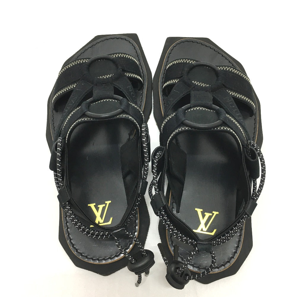 LOUIS VUITTON Sandals Canvas, Wood, Canvas x Wood black savanna line outdoor/belt mens 5