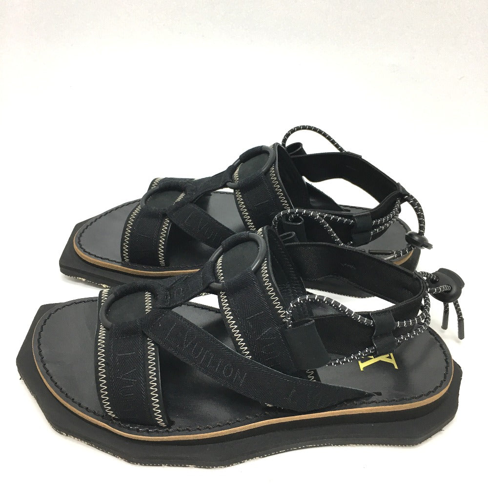 LOUIS VUITTON Sandals Canvas, Wood, Canvas x Wood black savanna line outdoor/belt mens 5
