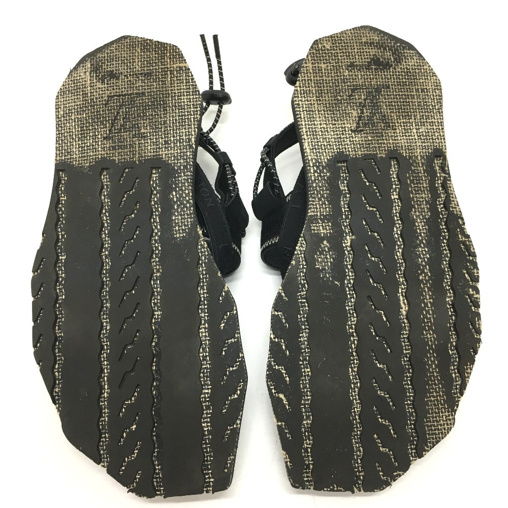 LOUIS VUITTON Sandals Canvas, Wood, Canvas x Wood black savanna line outdoor/belt mens 5