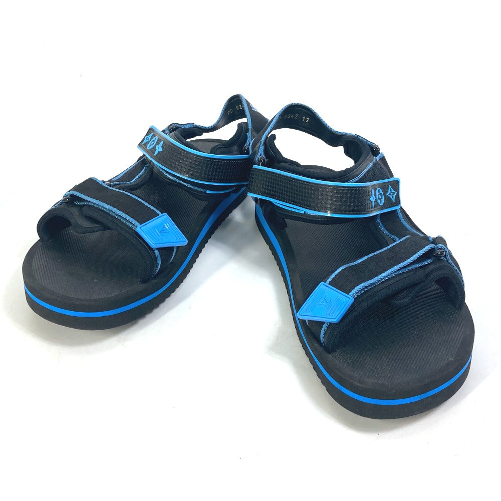 LOUIS VUITTON Sandals 1AA4GJ rubber black logo Panama Line Sandals mens 12