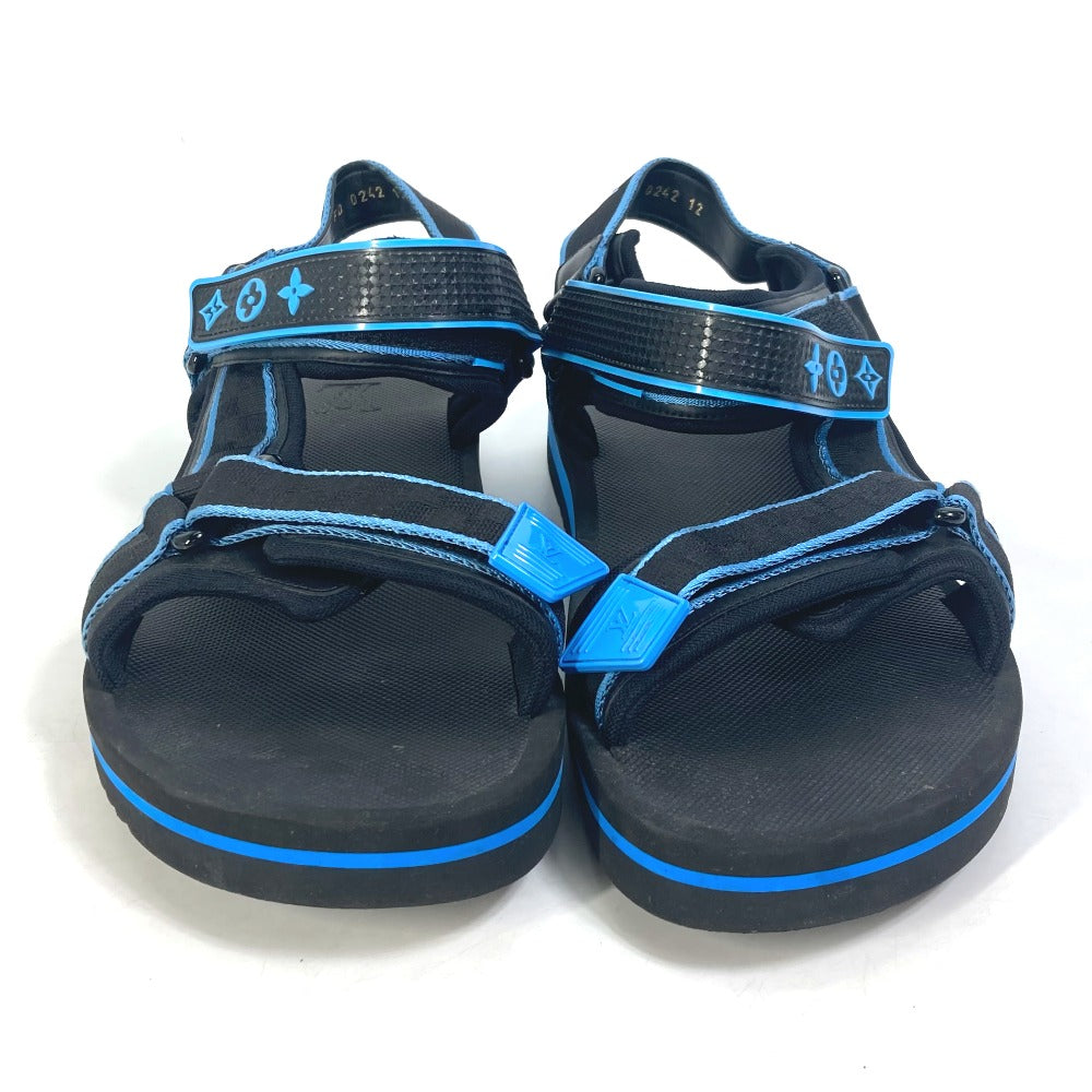 LOUIS VUITTON Sandals 1AA4GJ rubber black logo Panama Line Sandals mens 12
