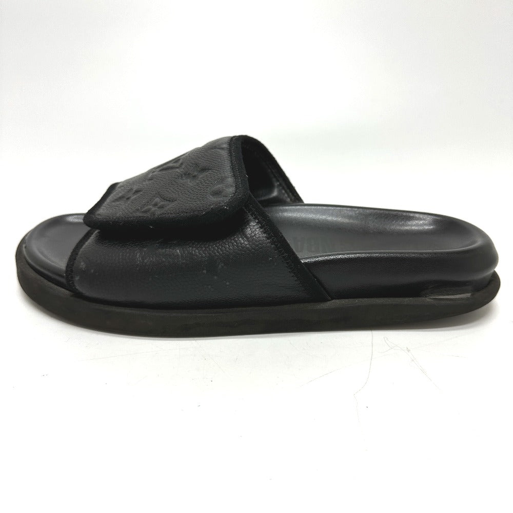 LOUIS VUITTON Sandals leather black NBA collaboration Miami Line Mules mens 6