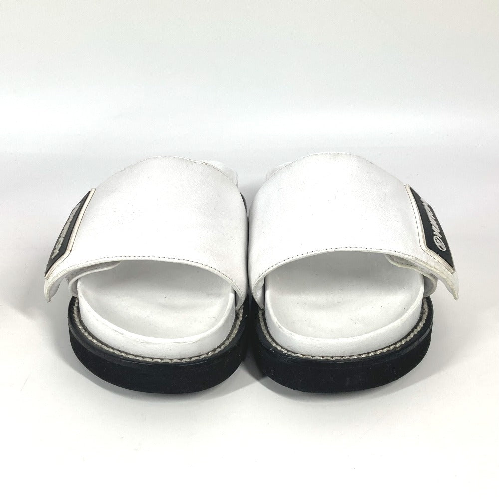LOUIS VUITTON Sandals leather white Sunset Line logo Women 37
