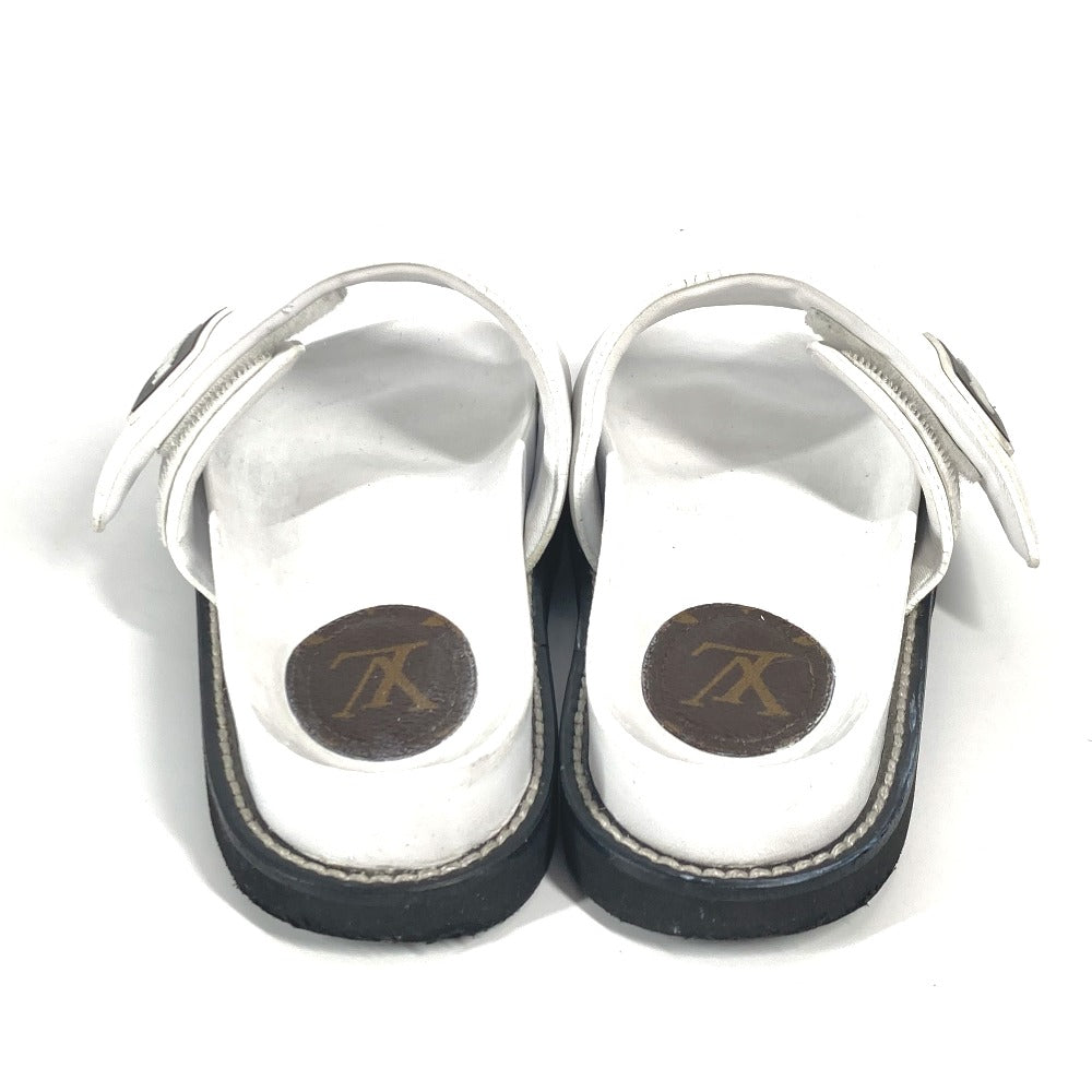 LOUIS VUITTON Sandals leather white Sunset Line logo Women 37