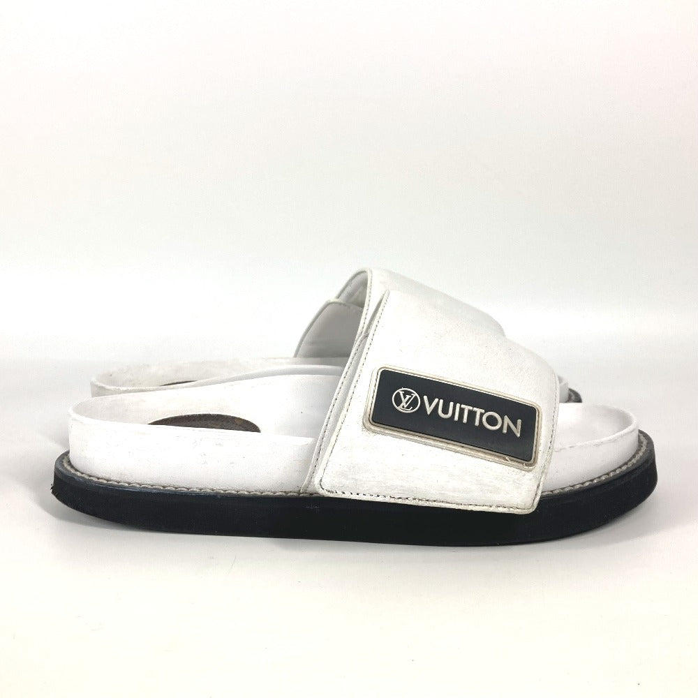 LOUIS VUITTON Sandals leather white Sunset Line logo Women 37