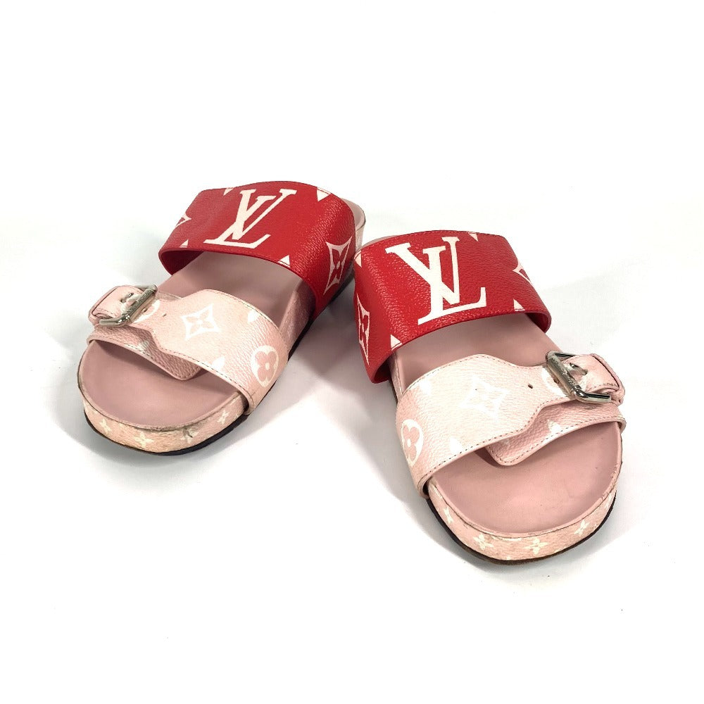 LOUIS VUITTON Sandals leather pink Monogram 36