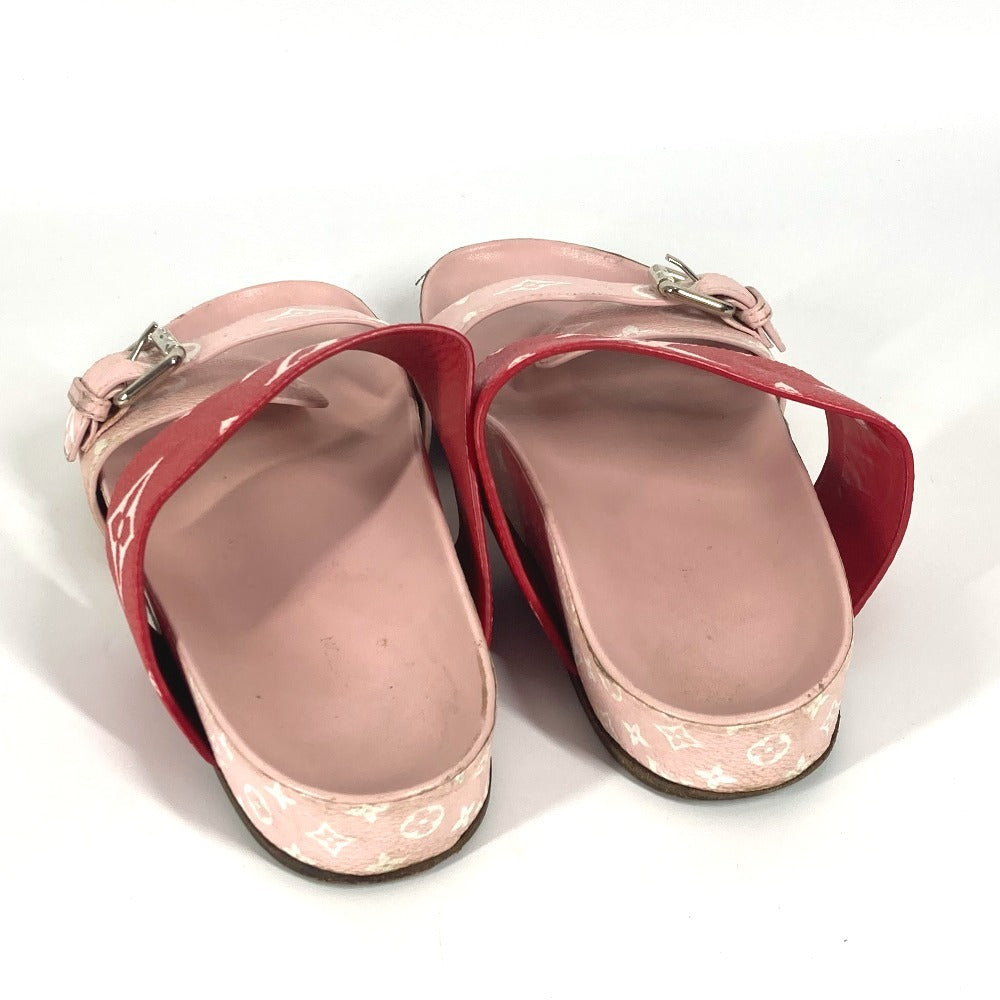 LOUIS VUITTON Sandals leather pink Monogram 36