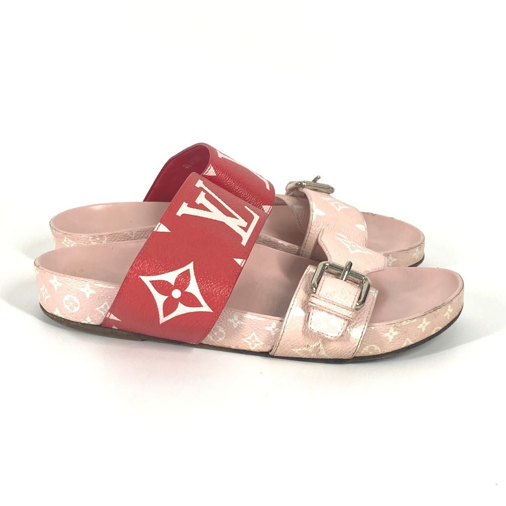 LOUIS VUITTON Sandals leather pink Monogram 36