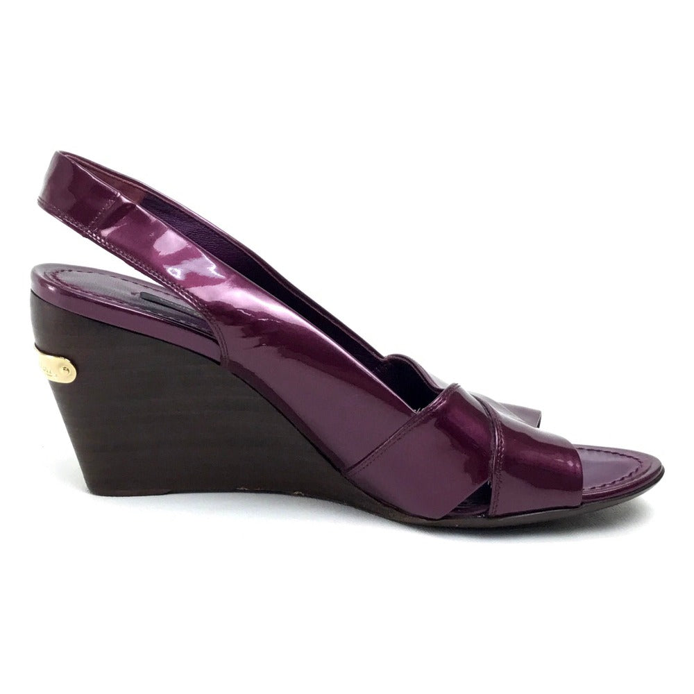 LOUIS VUITTON Sandals Patent leather purple Back strap High heels Women 35 1/2