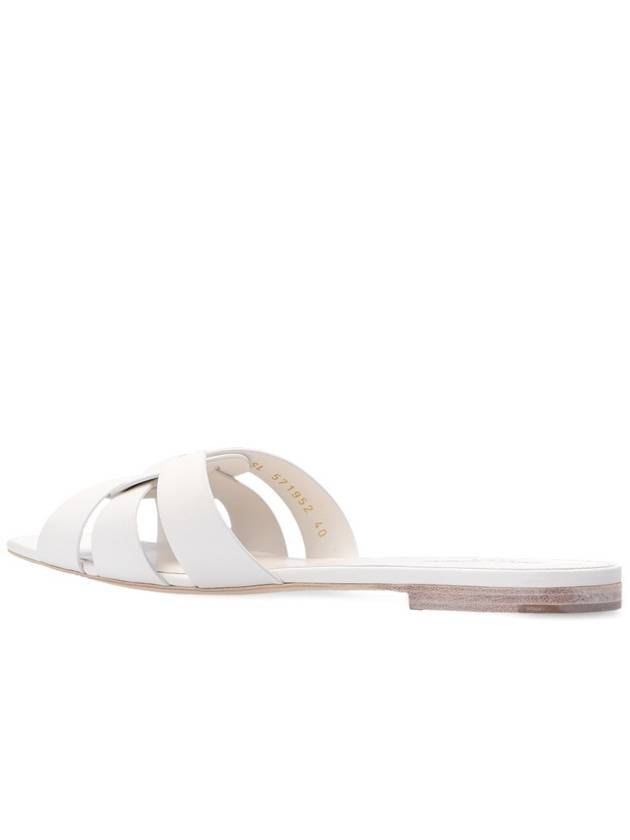 Luxury Saint Laurent Trending 2025 Tribute Smooth Leather Mules White