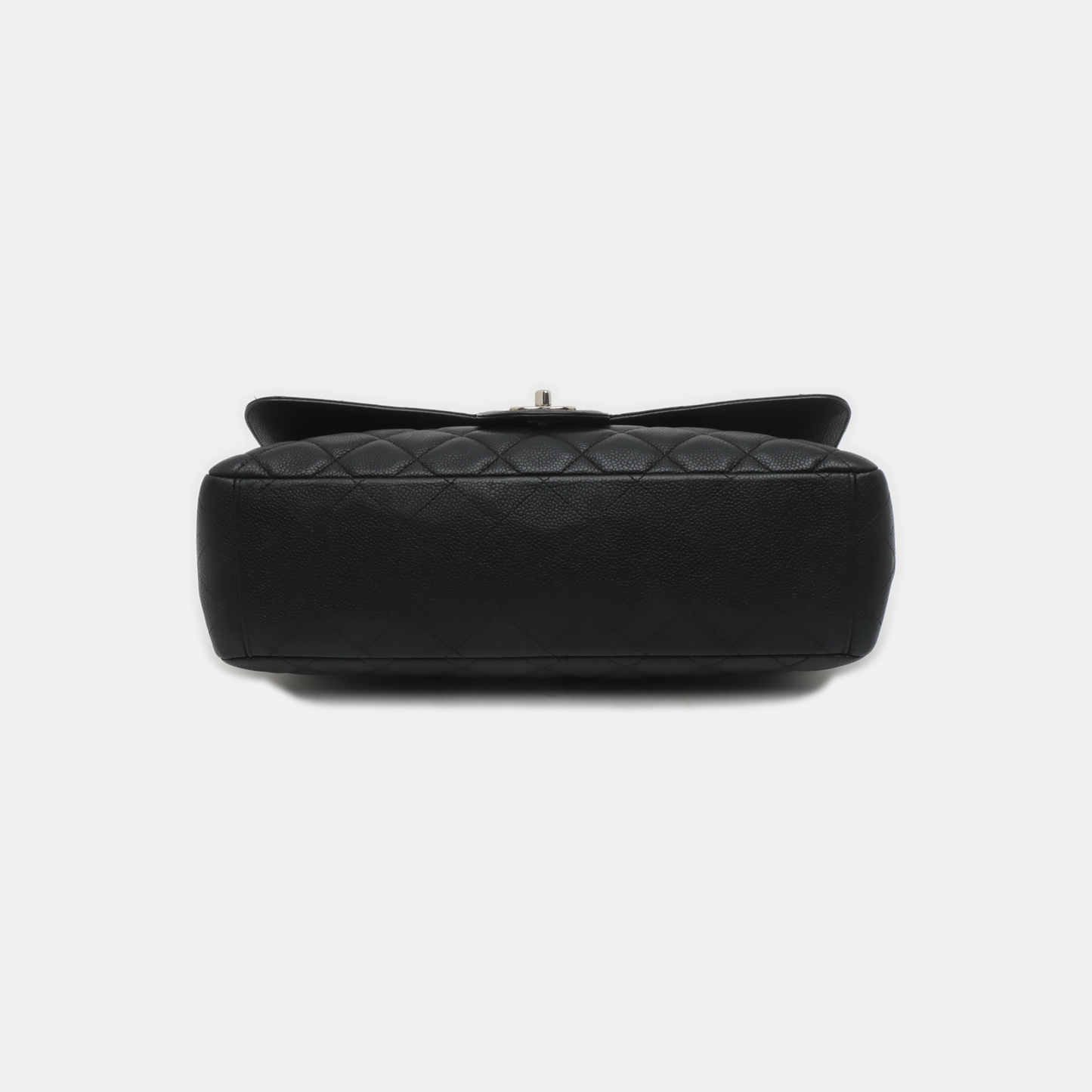 Chanel Classic Flap Maxi Black Caviar Leather Single Flap with Silver Hardware