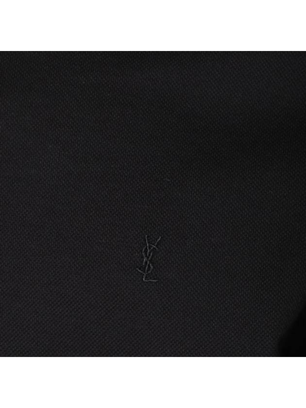 Luxury Saint Laurent Trending 2025 Men's Monogram Cotton Short Sleeve Polo Shirt Black