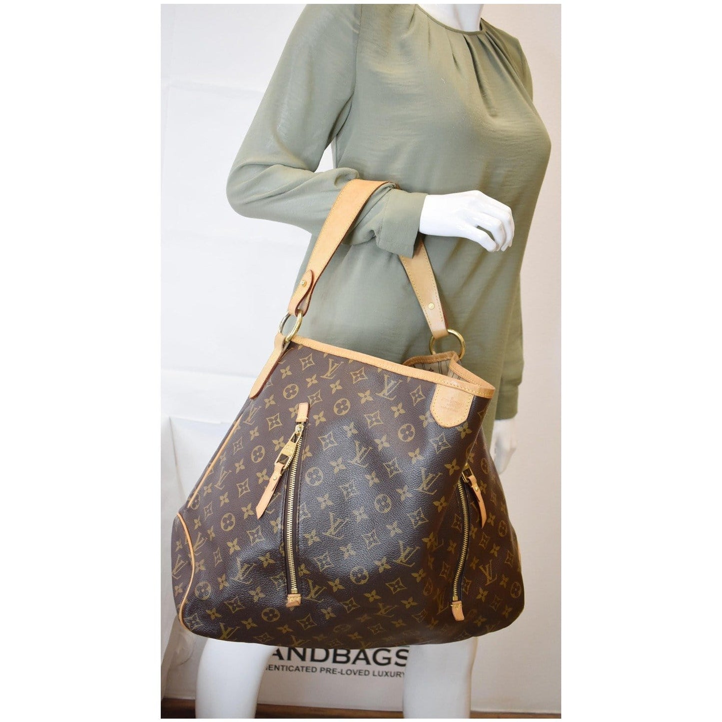 LOUIS VUITTON Delightful GM Monogram Canvas Shoulder Bag Brown