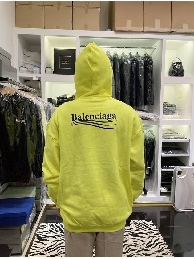 Luxury Balenciaga Trending 2025 Wave Logo Hoodie Sweatshirt Neon Yellow