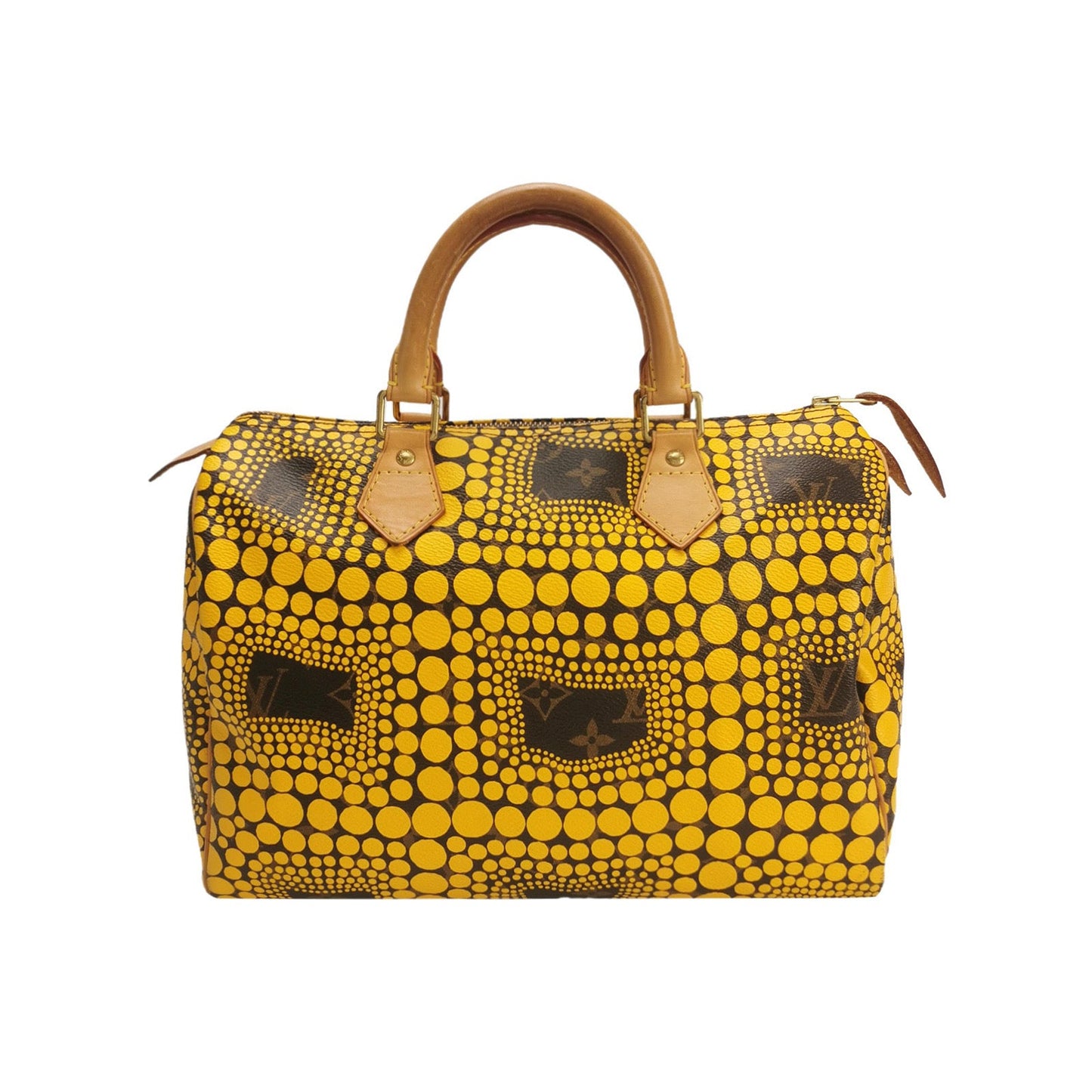 Louis Vuitton Kusama Town Speedy 30 Yellow Top Handle Bag