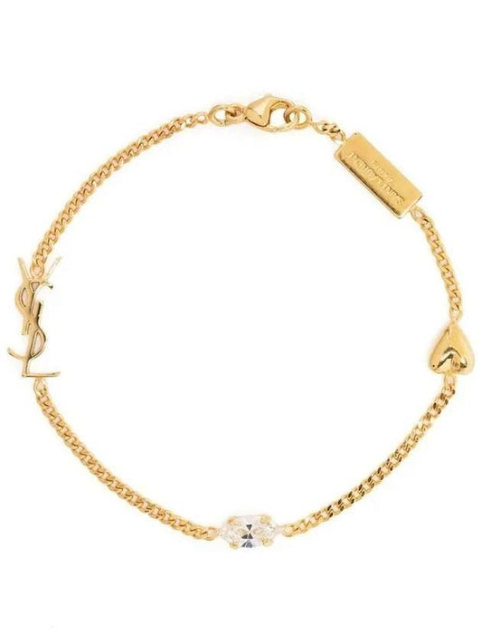 Luxury Saint Laurent Trending 2025 Opyum Heart Chain Bracelet Gold