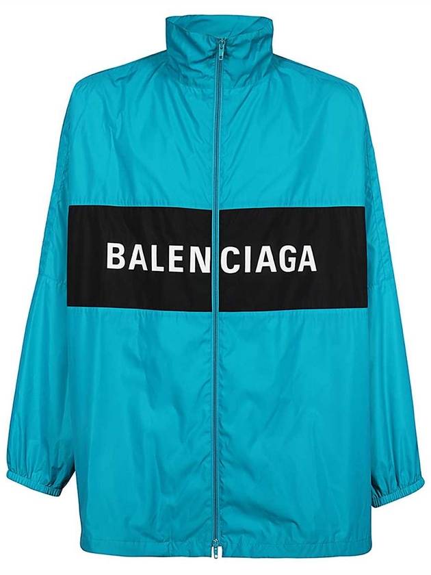 Luxury Balenciaga Trending 2025 Logo Print Nylon Windbreaker Blue
