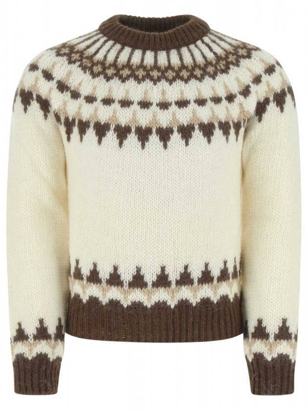 Luxury Saint Laurent Trending 2025 Men's Wool Mohair Rib Knit Top Beige